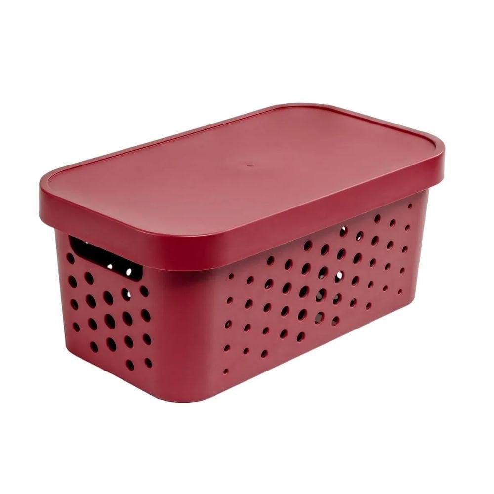 Cesto Organizador com Tampa 6L Marsala 301 - Mixxnova