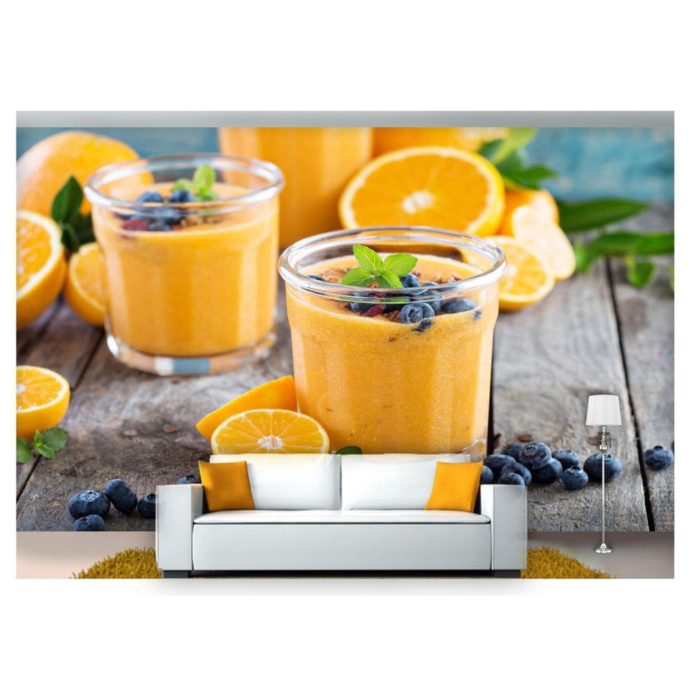 Papel De Parede Suco Frutas Smoothies Polpa 3D Al174