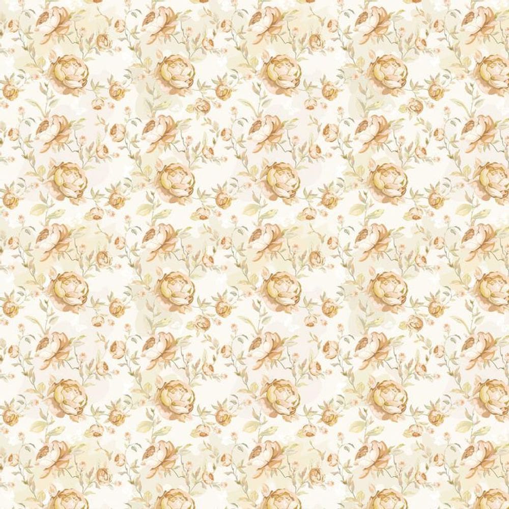 Papel De Parede Floral Flores Rosas Amarela Adesivo Sala