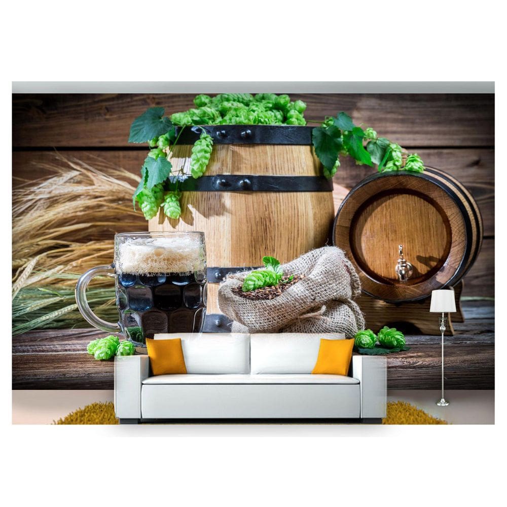 Papel De Parede Cerveja Bebida Caneca Chopp 3D Al108
