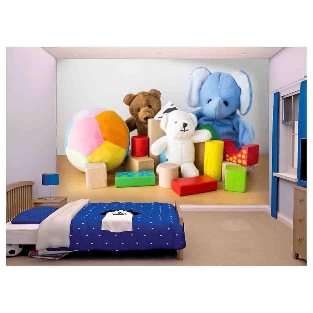 Papel De Parede Infantil Bichinhos Pelúcia 3D Azs86
