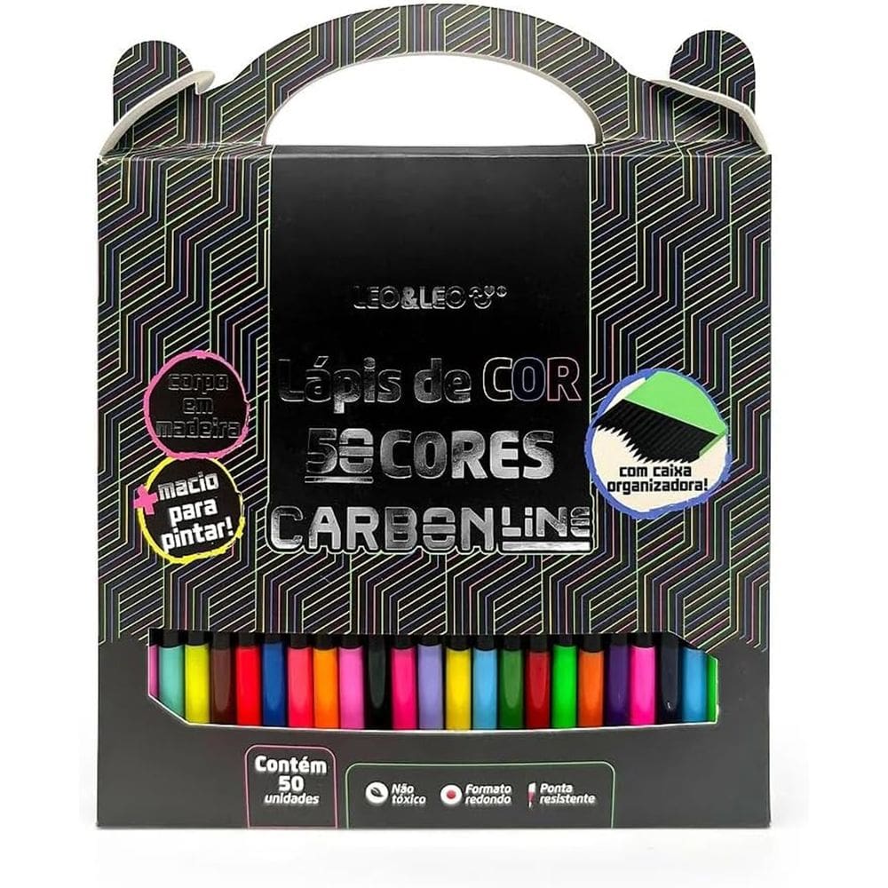 Lápis de Cor 50 cores CARBON LINE Redondo - Leo&Leo