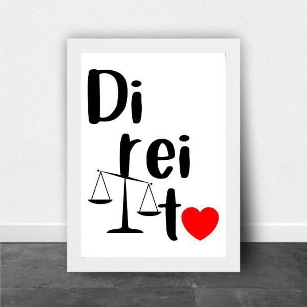 Quadro Profissões - Direito 24X18Cm Moldura Branca