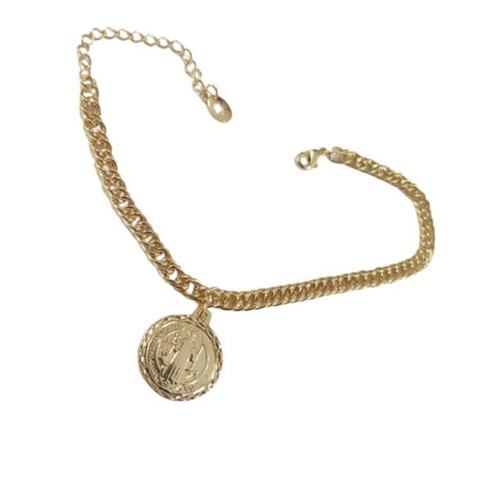 Pulseira Folheada Com Pingente São Bento