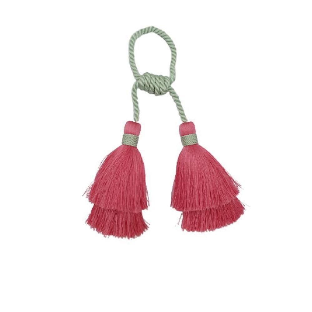 Kit Porta Guardanapo Em Tassel Duplo 6Uni Rosa E Verde