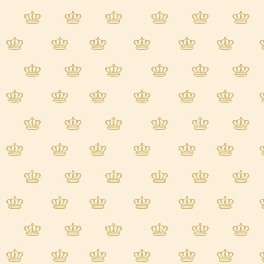 Papel De Parede Com Coroas Douradas Bebê Infantil Adesivo