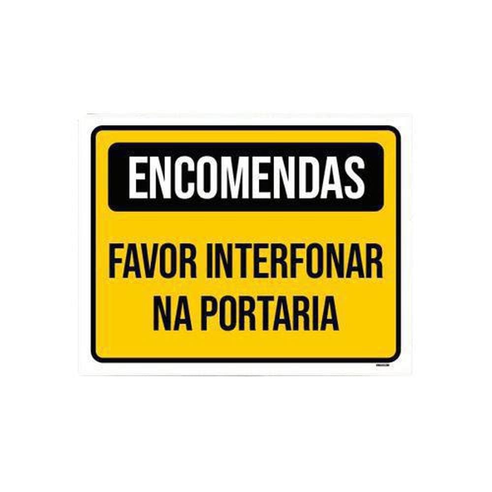 Kit 5 Placas Encomendas Favor Interfonar Na Portaria