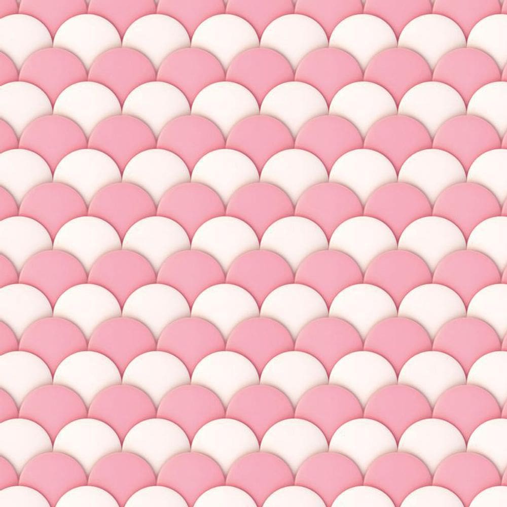 Papel De Parede Circulos Rosa E Branco Infantil Adesivo