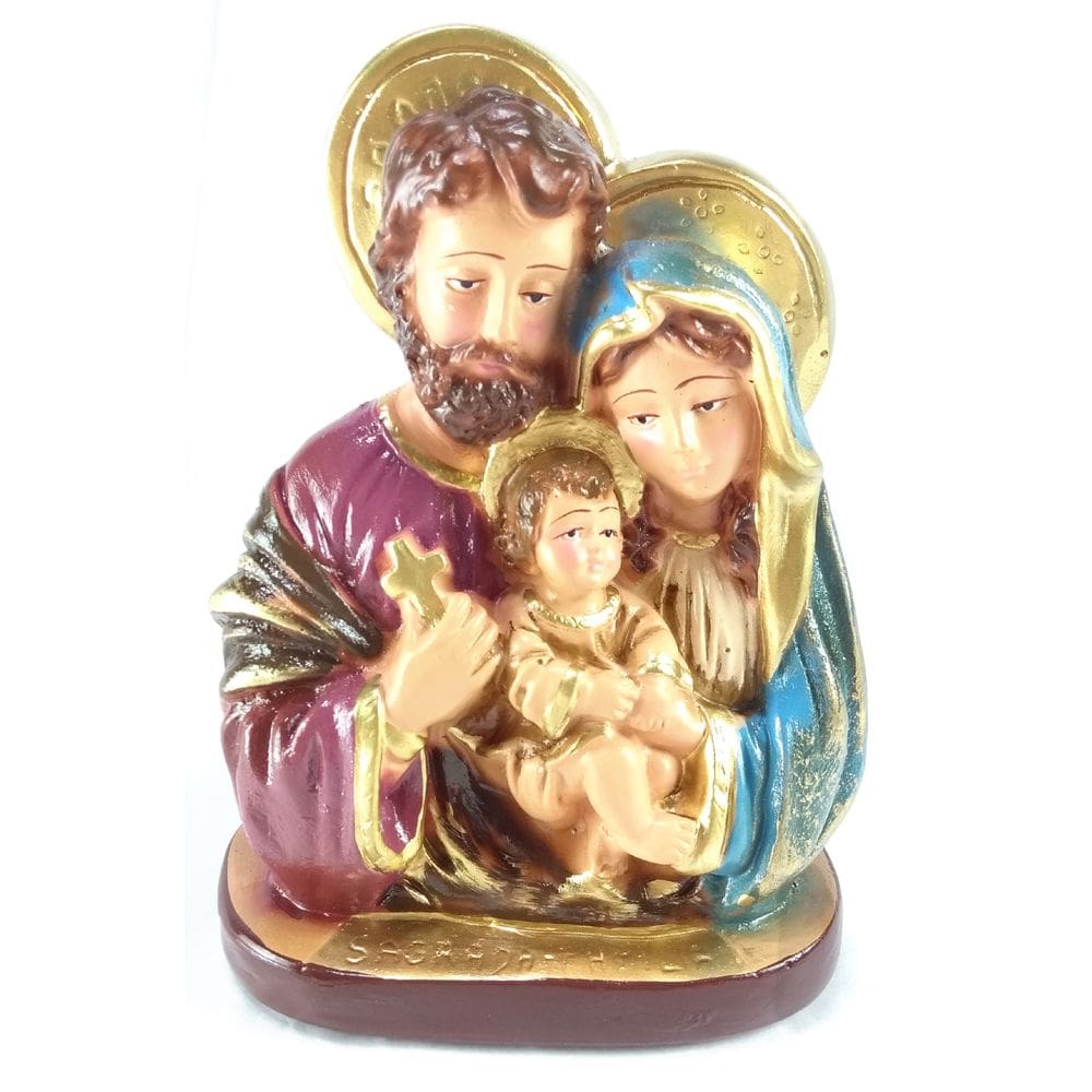 Imagem Busto Sagrada Família 15 Cm Gesso