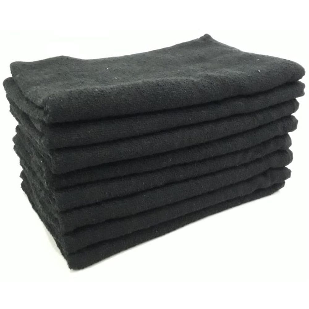 Kit 50 Toalhas de Rosto Dugu 45x70cm 100% Algodão Pretas