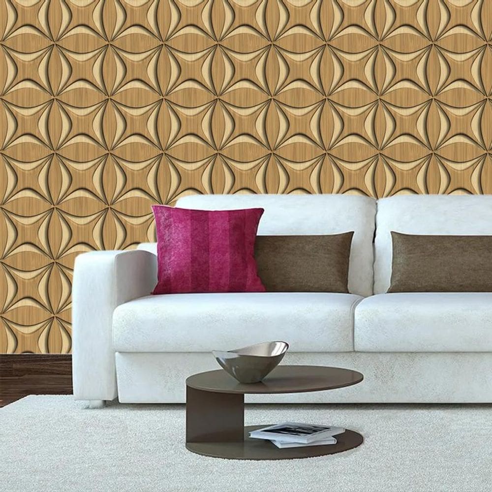 Papel De Parede Madeira Tatauba Desenho Autocolante Sala