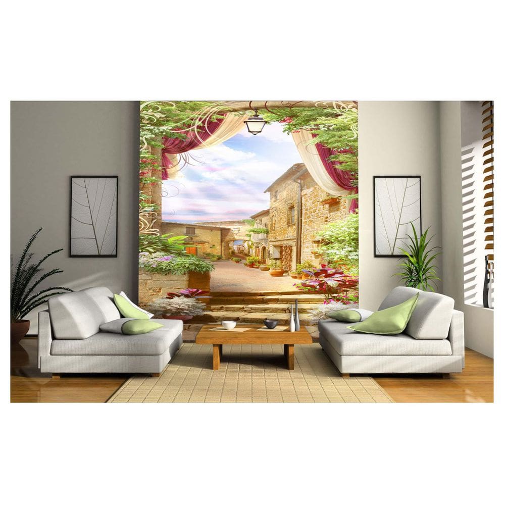 Papel De Parede Paisagem Digital Vilarejo Arco  Dav27
