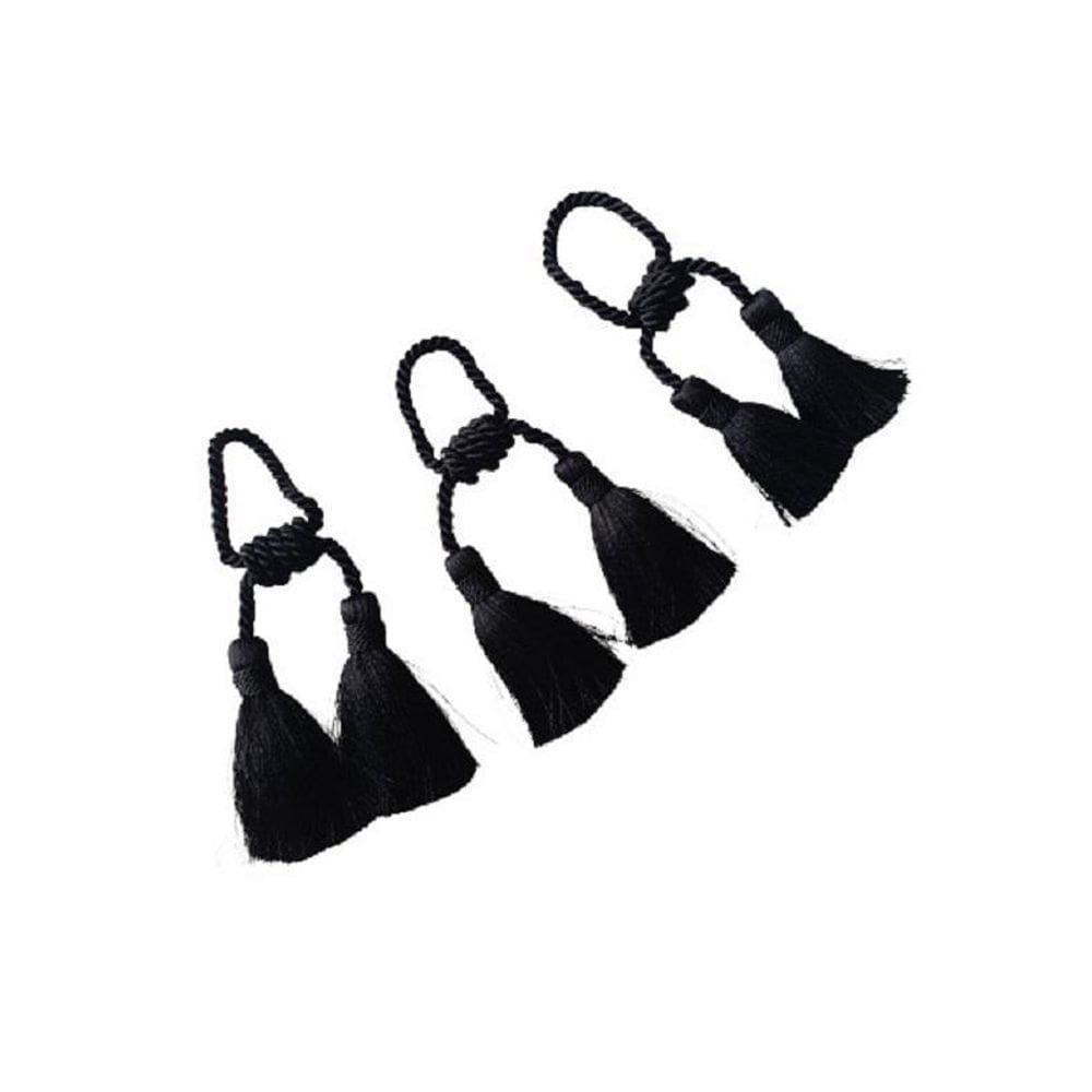 Portaguardanapo Tassel Preto 6Uni