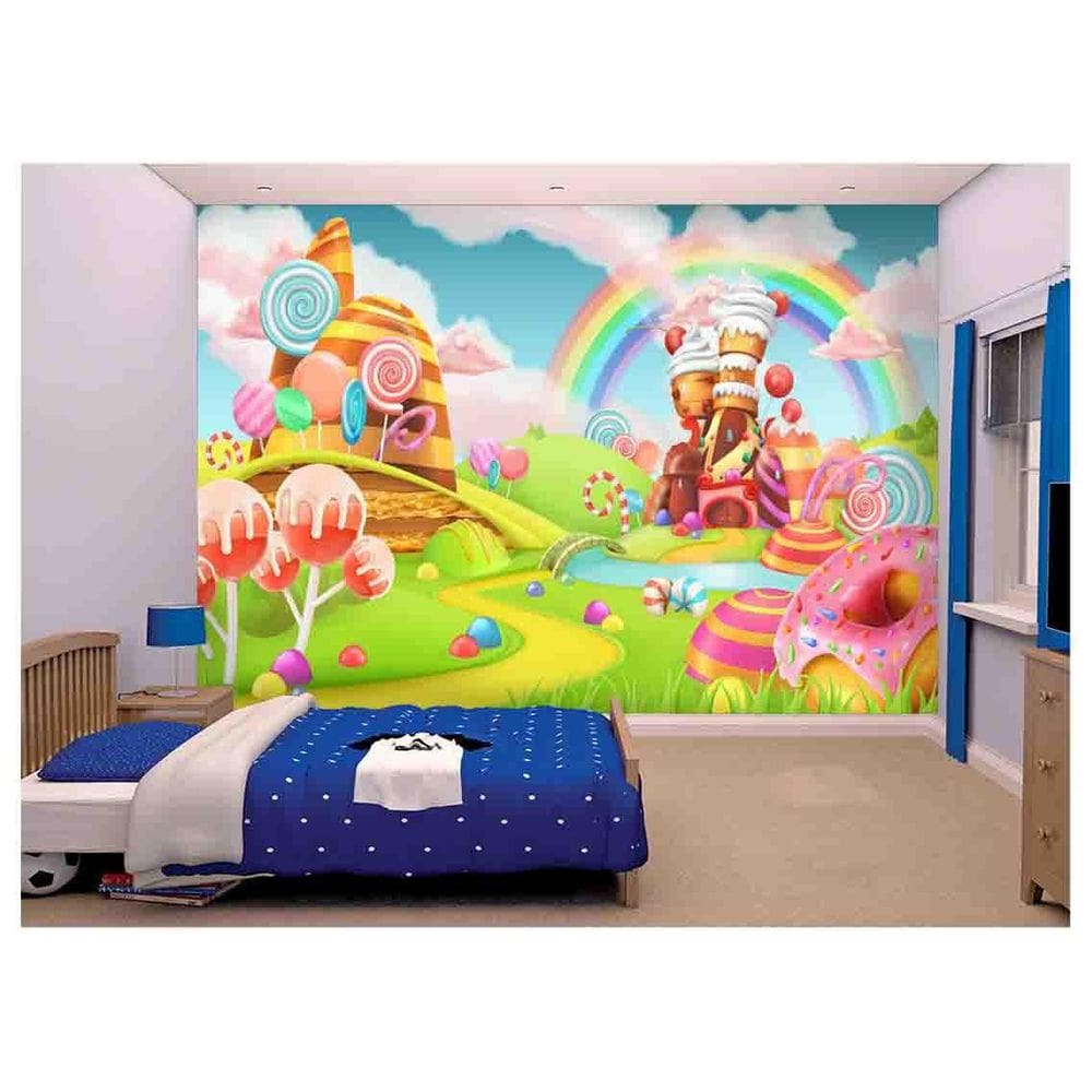 Papel De Parede Terra Dos Doces Candy Balas  Azs110