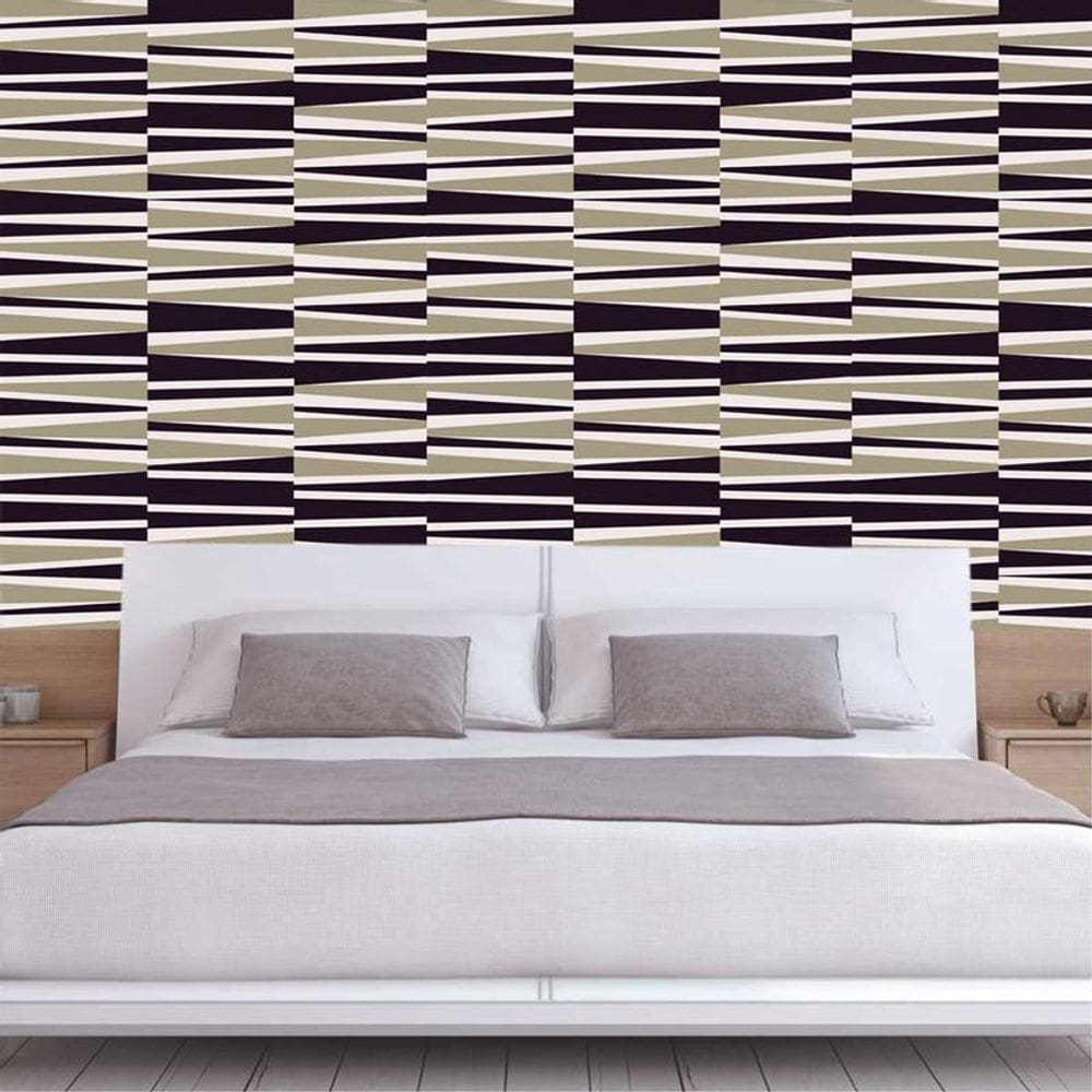 MP - Papel De Parede Geome trico Preto Branco