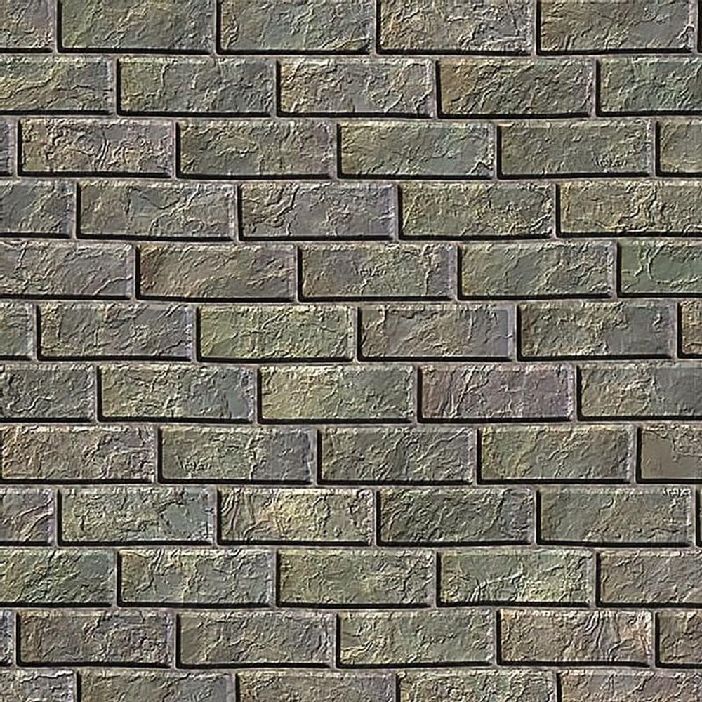 Papel De Parede Pedra Tijolos Envelhecido Verde Adesivo Sala