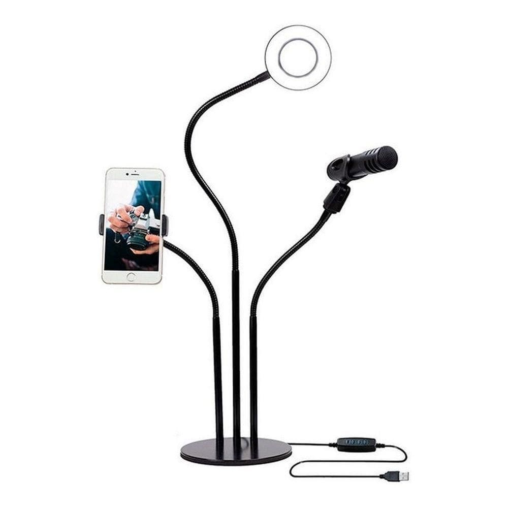 Suporte Para Gravação De Vídeo 3 Em 1 Com Ring Light