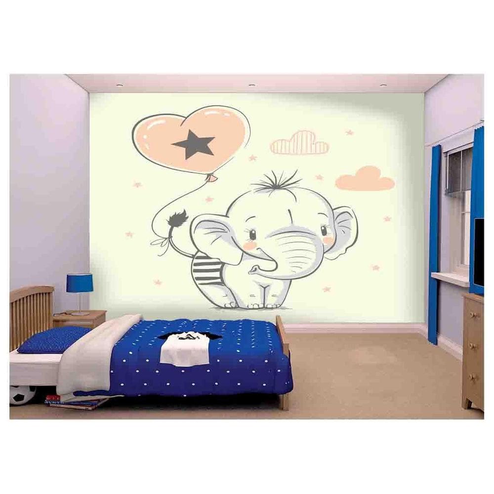 Papel De Parede Infantil Elefante Quarto Bebê  Azs142