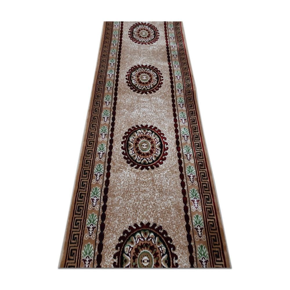 Passadeira 10Mt Belga Aveludado 60X1000Cm Medalhão Bege