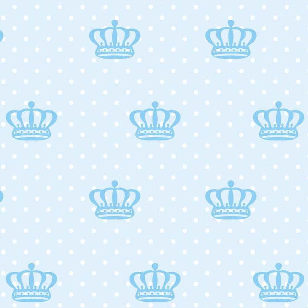 Papel Parede Azul Claro E Coroa Azul Autocolante Sala Quarto