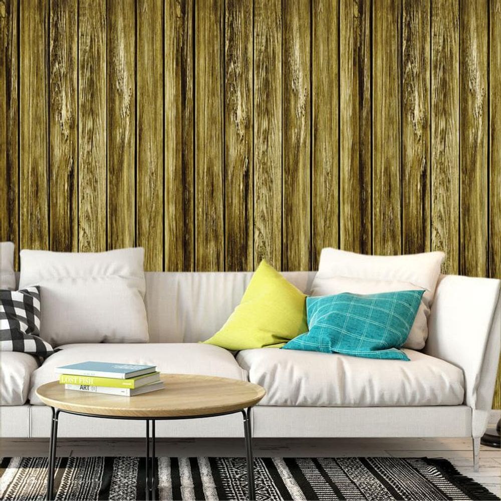 Papel De Parede Madeira Rustica Envelhecida Adesivo Lavável