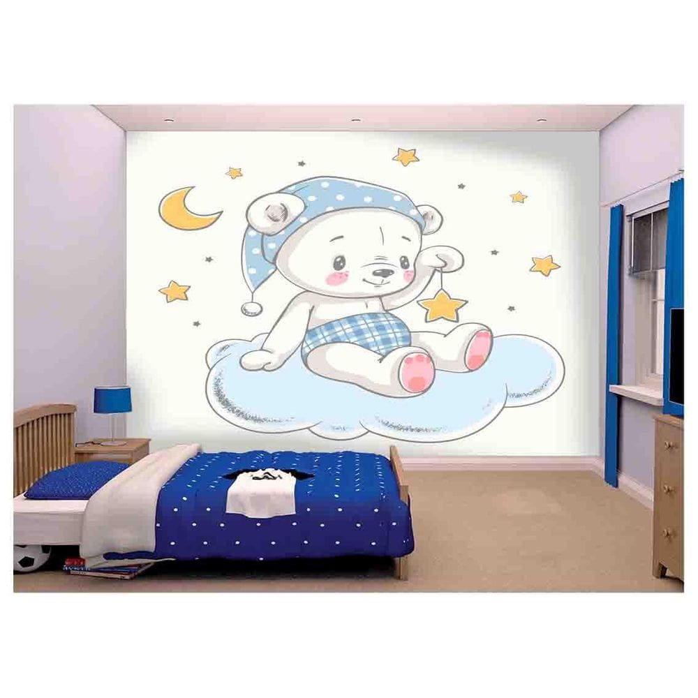 Papel De Parede Infantil Ursinho Quarto Bebê M² Azs132