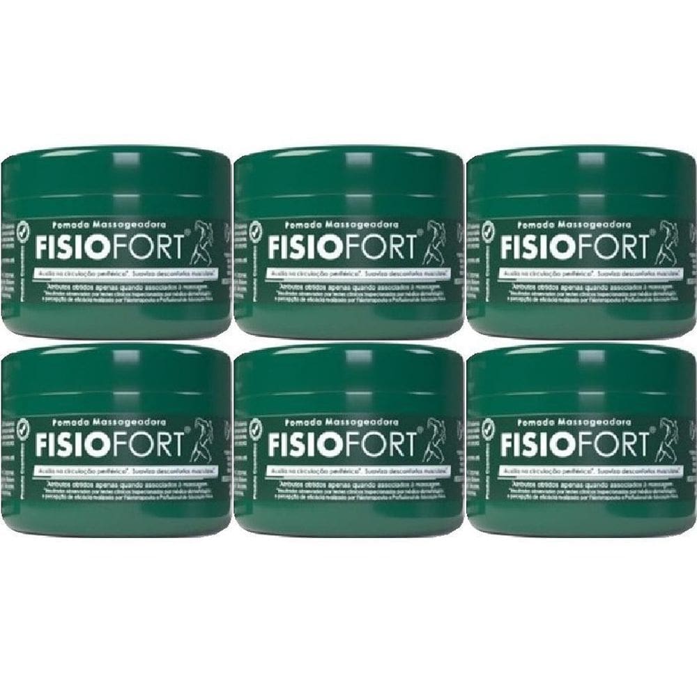 Kit Com 6 Pomada Massageadora Fisiofort 200G
