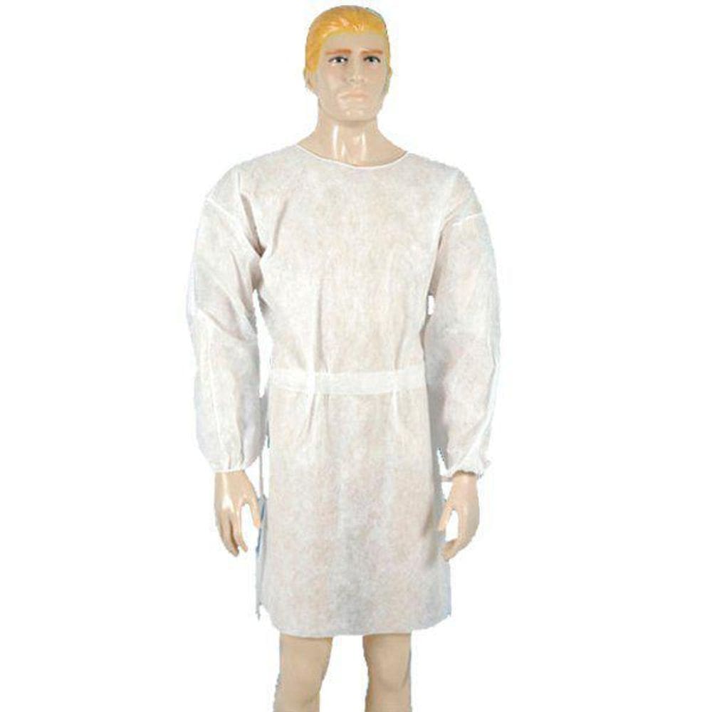 Avental Manga Longa 20 Gr Leve C Punho Descartável