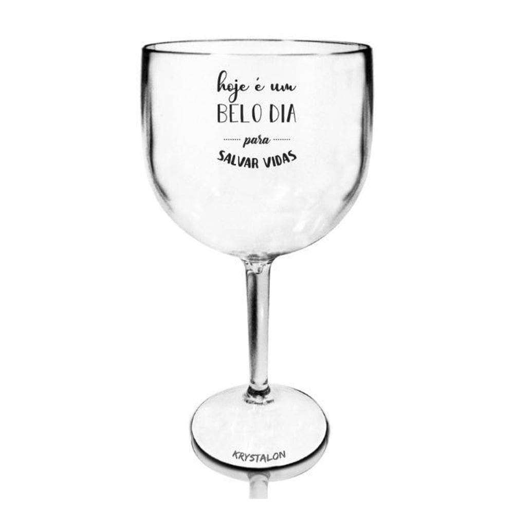 Taça Gin Acrílico Personalizada Transparente Salvar Vidas