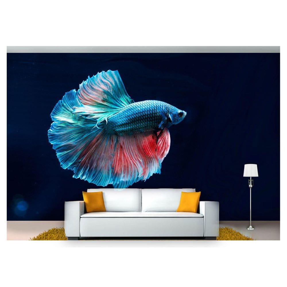 Papel De Parede Animais Peixe Aquário 3D Anm239