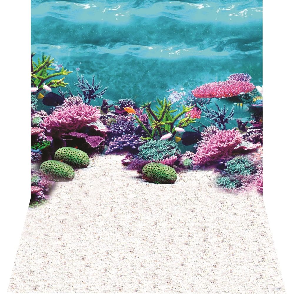 Fundo Fotográfico Newborn Em Tecido Fundo Do Mar 2,20X1,50