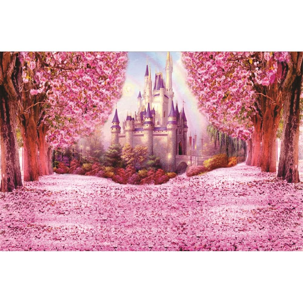 Fundo Fotográfico Em Tecido Castelo Rosa 2,60X1,50