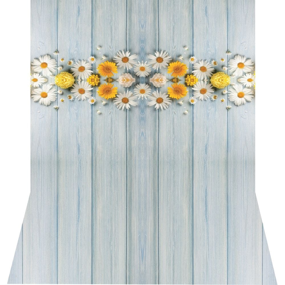 Fundo Fotográfico Newborn Em Tecido Margaridas  1,50X2,50