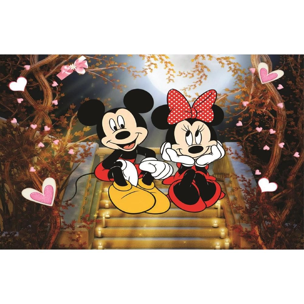 Fundo Fotográfico Em Tecido Mickey E Minnie 2,20 X 1,50