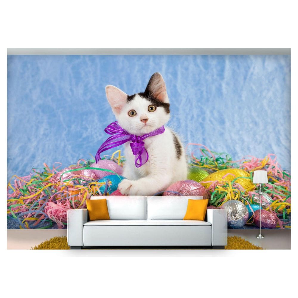 Papel De Parede Animais Gato Brinquedos 3D Anm103