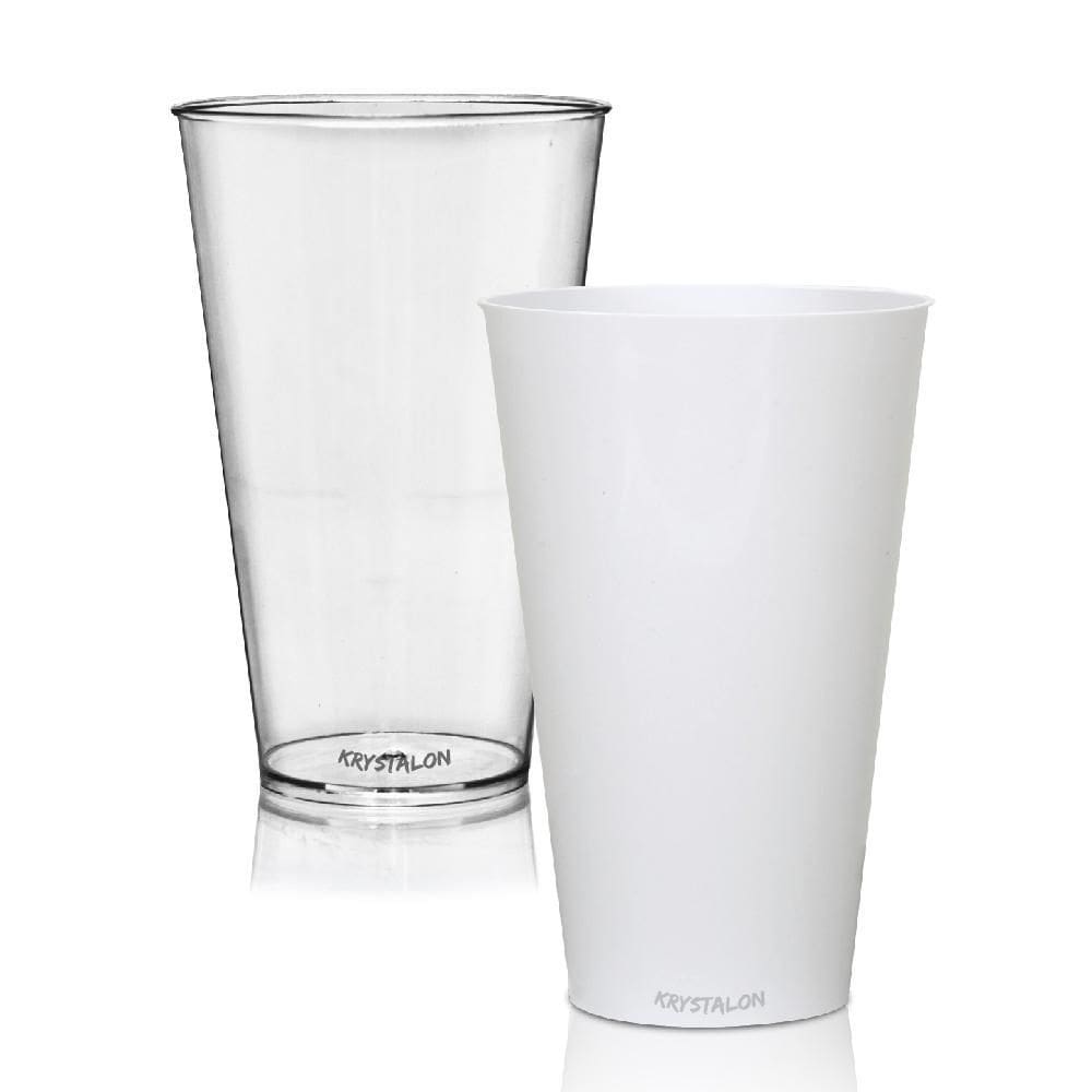 Kit 2 Copos Big Drink Branco E Transparente 550 Ml