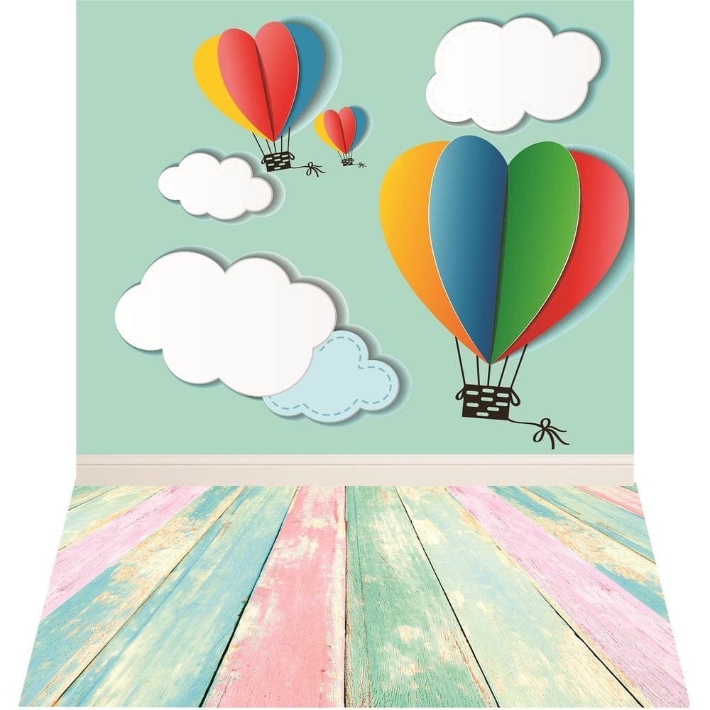 Fundo Fotográfico Newborn Em Tecido  Baloes 2,20X1,50