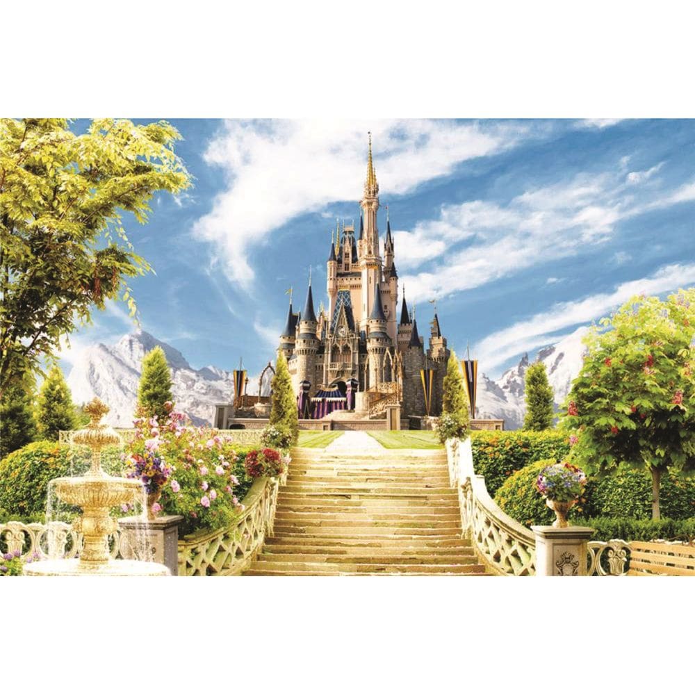 Fundo Fotográfico Em Tecido Castelo Aniversário 2,60X1,50.