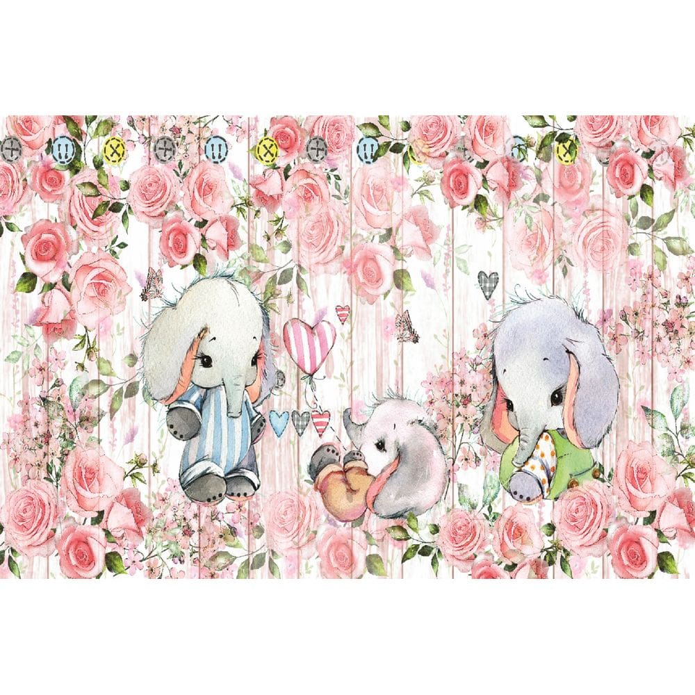 Fundo Fotográfico Em Tecido Bebe Elefante 2,80X1,50.