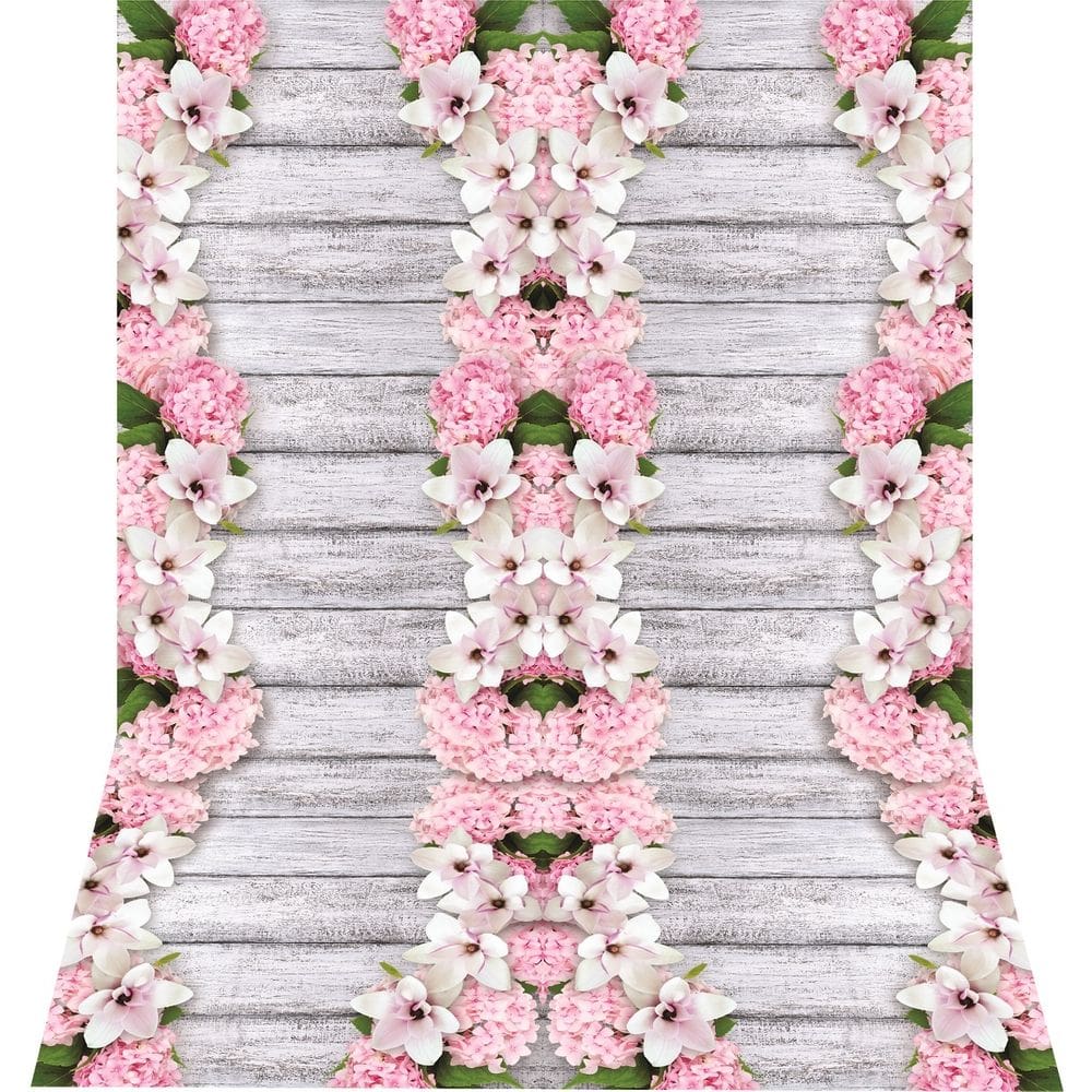 Fundo Fotográfico Newborn Em Tecido Floral Rosa  1,50X2,20