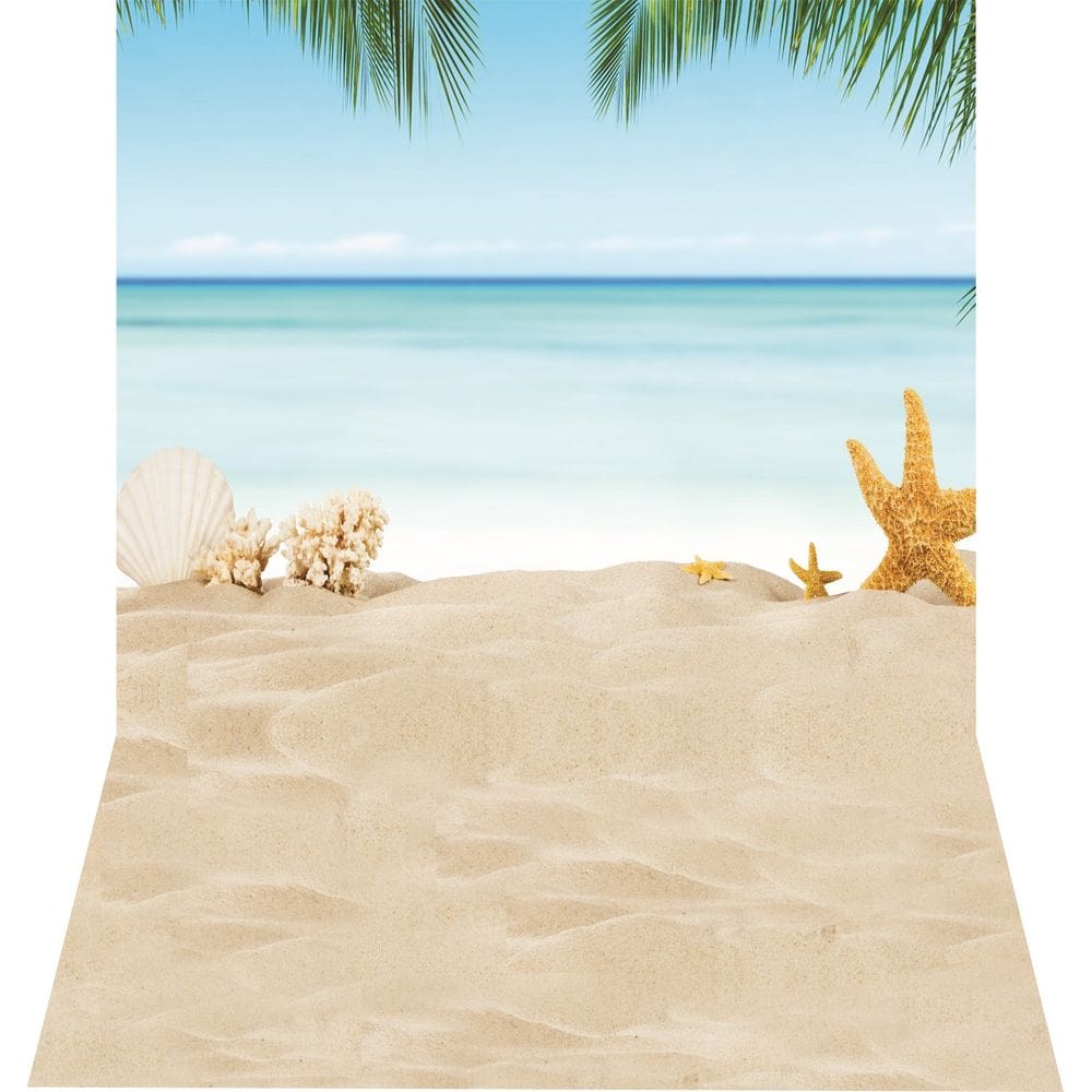 Fundo Fotográfico Newborn Em Tecido Praia  2,20X1,50