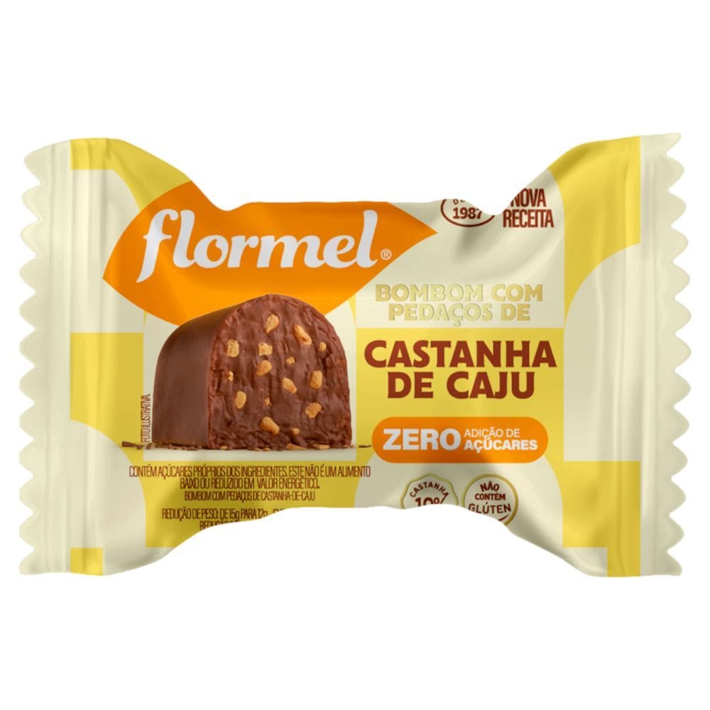 Bombom Flormel com Pedaços de Castanha de Caju 12g