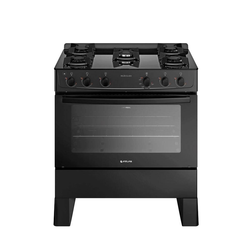 Fogão Atlas Milão Glass 5 Bocas Acendimento Automático