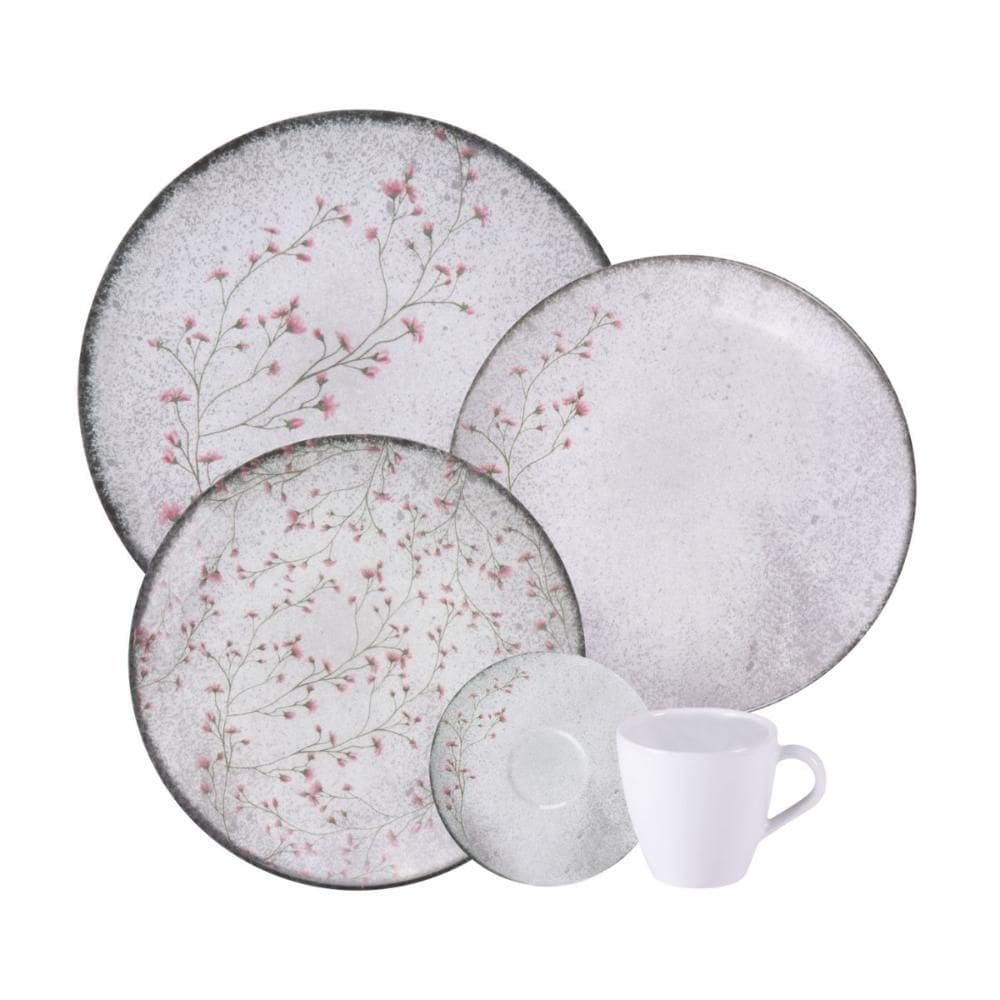 Jogo de Jantar Floralis Porcelana 40 Peças Tramontina