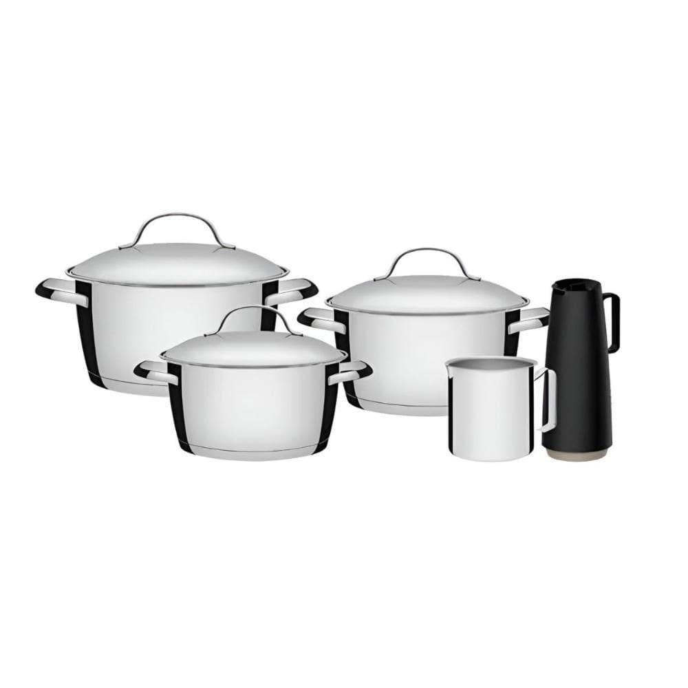 Jogo De Panelas Aço Inox Allegra 5 Peças Tramontina