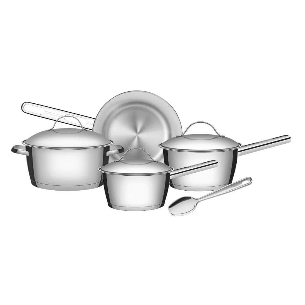 Jogo de Panelas Allegra Inox Fundo Triplo 4 Peças e Colher Tramontina