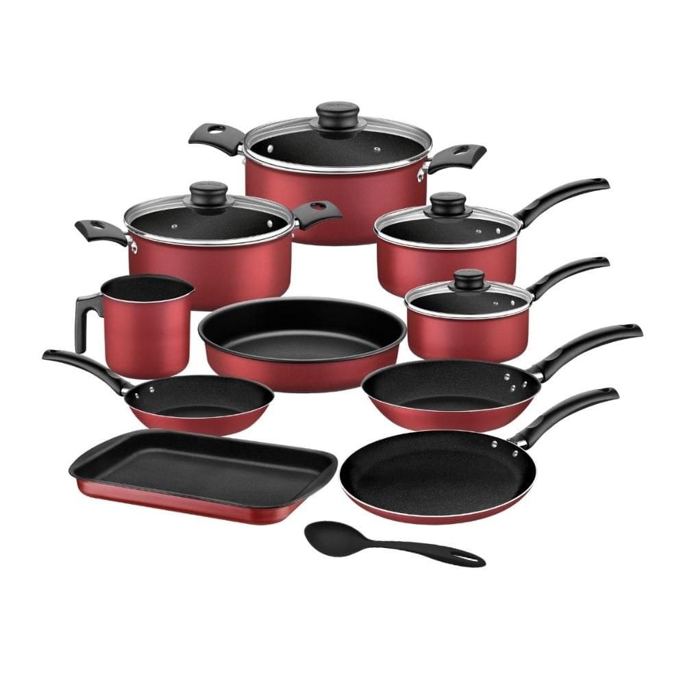 Jogo De Panelas 11 Peças Turim Vermelha Antiaderente Tramontina