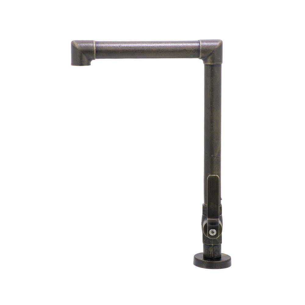 Torneira Industrial Rustica Banheiro Lavatório Bancada Mesa Cuba Alta Dourado Ouro Velho Alavanca