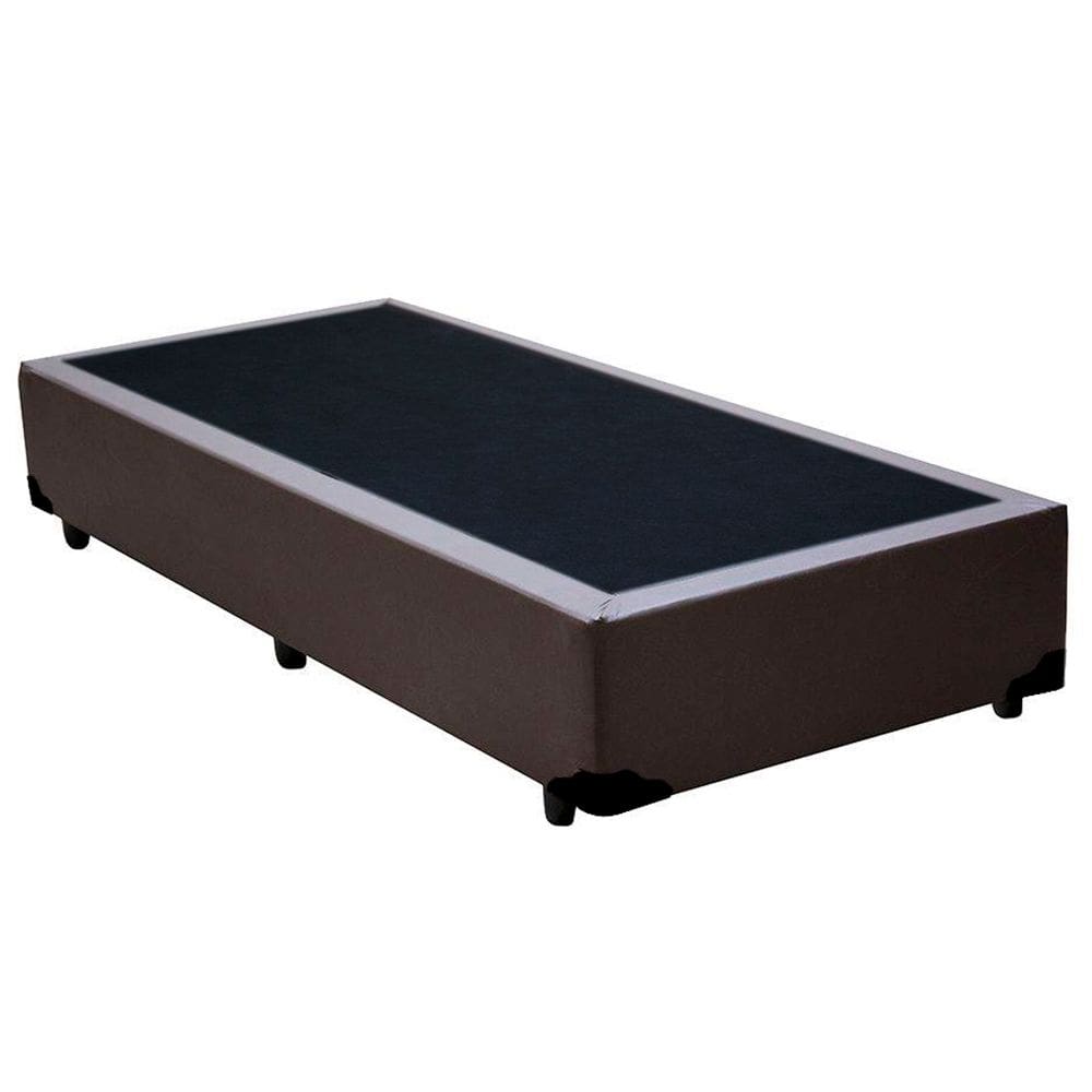 Cama Box Solteiro Sintético Mega Cama Marrom 88x188x42cm