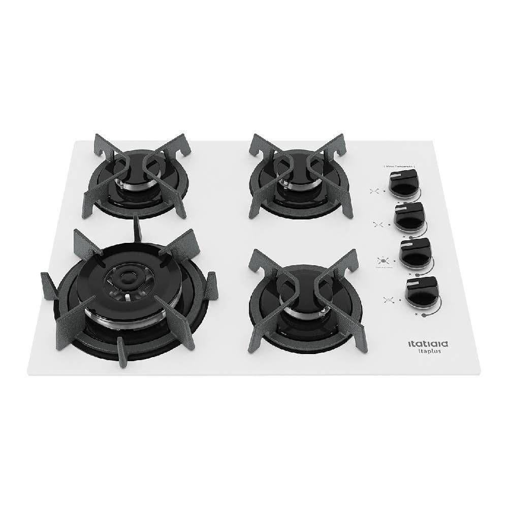Cooktop Itatiaia Itaplus 4 Bocas Vidro Branco Tripla Chama Bivolt (3700000493)